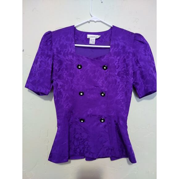 Vintage Silk  Point of View Collection Royal Purple Two-Piece Set - Picture 2 of 6